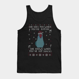 Christmas Snack Female Blue Ringneck Tank Top